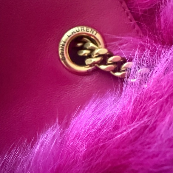 🖤SOLD🖤 Saint Laurent KATE SML REV FUR SHLDR MAGENTA NWT Beautiful 💓 - Picture 16 of 17
